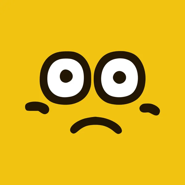 Carino Emoticon Triste Stile Doodle Espressioni Facciali Dei Cartoni Animati — Vettoriale Stock