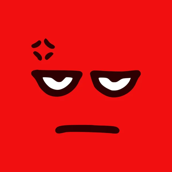 Θυμωμένο Emoticon Στυλ Doodle Εκφράσεις Προσώπου Κινουμένων Σχεδίων Που Απομονώνονται — Διανυσματικό Αρχείο