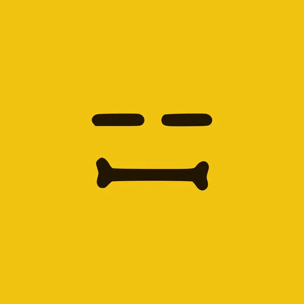 Sorglig Emoticon Klotter Stil Tecknad Ansikte Uttryck Isolerade Gul Bakgrund — Stock vektor