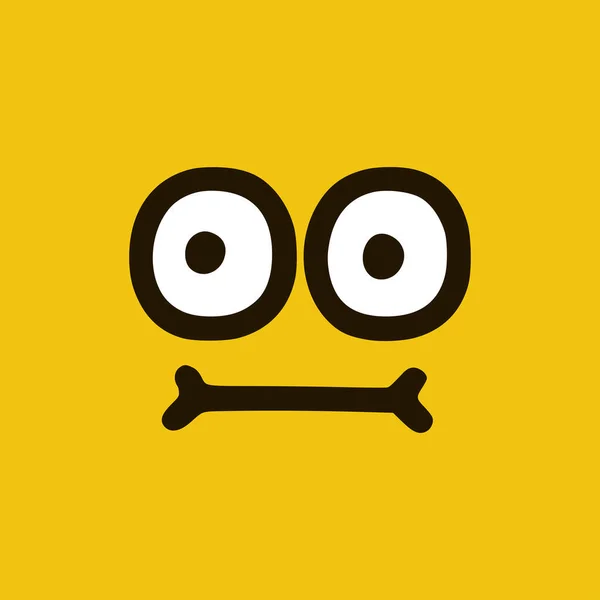Trauriges Emoticon Doodle Stil Cartoon Gesichtsausdrücke Isoliert Auf Gelbem Hintergrund — Stockvektor