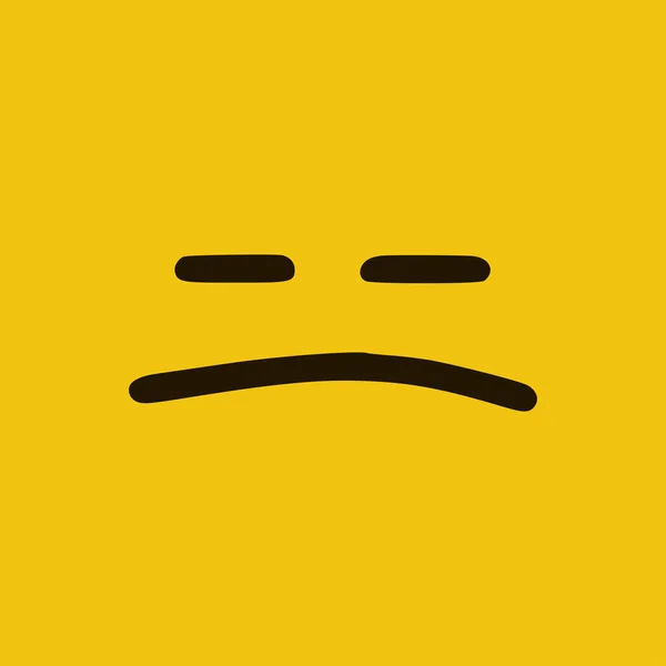 以涂鸦风格表现的悲伤情绪 在黄色背景下孤立的卡通面部表情 — 图库矢量图片