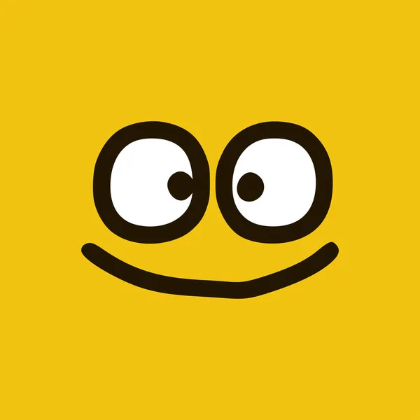 Šťastný Emotikon Stylu Čmáranice Výrazy Karikatury Obličeje Izolované Žlutém Pozadí — Stockový vektor