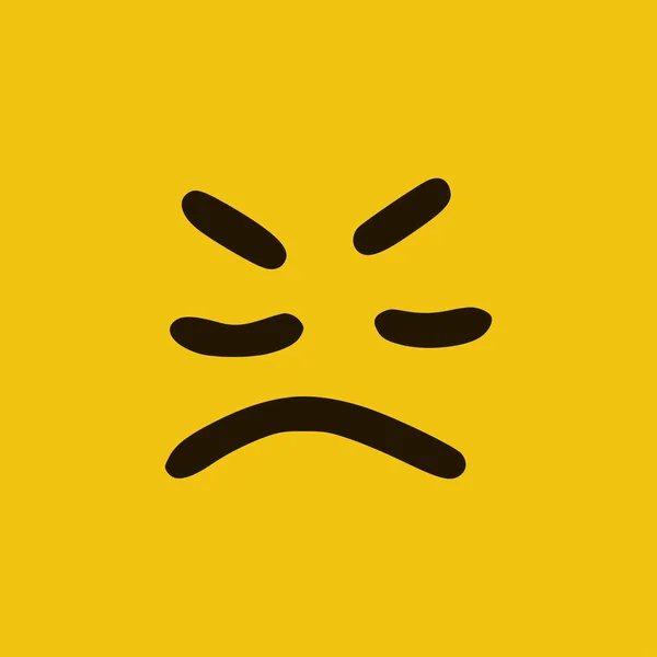 Emoticon Irritado Estilo Doodle Fundo Amarelo Ilustração Vetorial —  Vetores de Stock