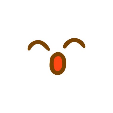 Şirin, korkmuş yüz karalama ikonu. Beyaz arkaplanda izole edilmiş elle çizilmiş duygu biçimi