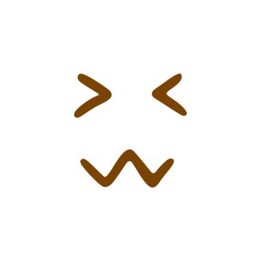 Üzgün yüz karalama ikonu. Beyaz arkaplanda izole edilmiş elle çizilmiş duygu biçimi