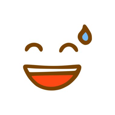 Gülen yüz karalama ikonu. Beyaz arkaplanda izole edilmiş elle çizilmiş duygu biçimi