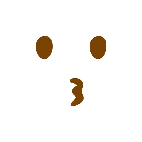 Kyssar Ansikte Klotter Ikon Emoticon Handritad Stil Isolerad Vit Bakgrund — Stock vektor