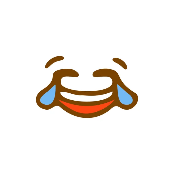 Ikona Smějícího Obličeje Emotikon Ručně Kresleném Stylu Izolované Bílém Pozadí — Stockový vektor