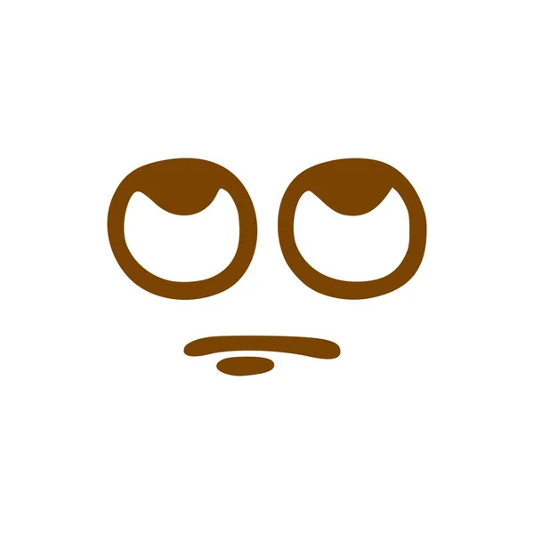 Иконка Разочарованное Лицо Рисунок Стиле Ручной Работы Белом Фоне — стоковый вектор
