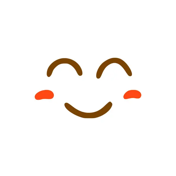 Graziosa Icona Scarabocchiare Faccia Felice Emoticon Stile Disegnato Mano Isolato — Vettoriale Stock