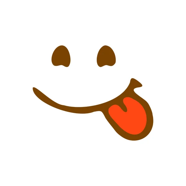 Usměj Ikonou Jazykových Čmáranic Emotikon Ručně Kresleném Stylu Izolované Bílém — Stockový vektor