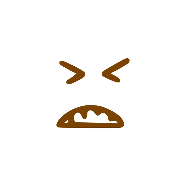 Smutna Ikona Bazgrołów Emoticon Ręcznie Rysowane Stylu Izolowane Białym Tle — Wektor stockowy