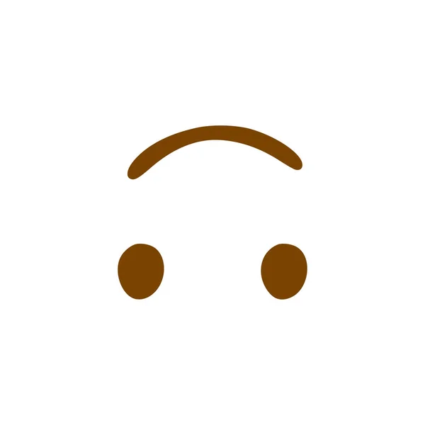 Söt Ansiktsikon Emoticon Handritad Stil Isolerad Vit Bakgrund — Stock vektor