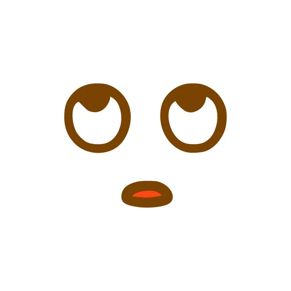 Upprörd Ansiktsikon Emoticon Handritad Stil Isolerad Vit Bakgrund — Stock vektor