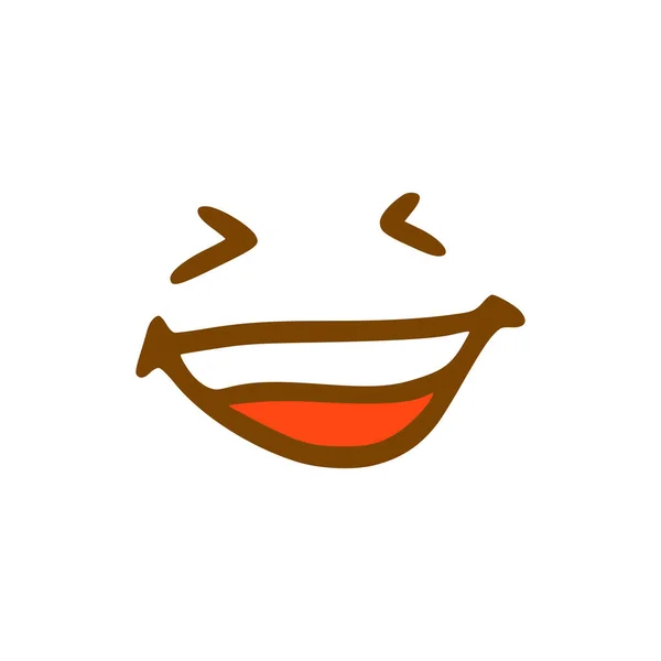 Faccia Ridente Icona Scarabocchiare Emoticon Stile Disegnato Mano Isolato Sfondo — Vettoriale Stock