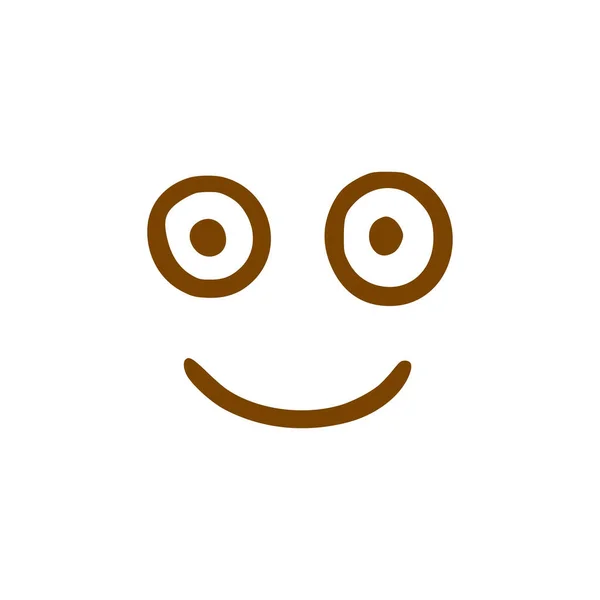 Icona Dello Scarabocchio Con Faccia Sorridente Emoticon Stile Disegnato Mano — Vettoriale Stock