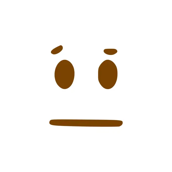 Verärgertes Gesichtskritzelsymbol Emoticon Handgezeichneten Stil Isoliert Auf Weißem Hintergrund — Stockvektor