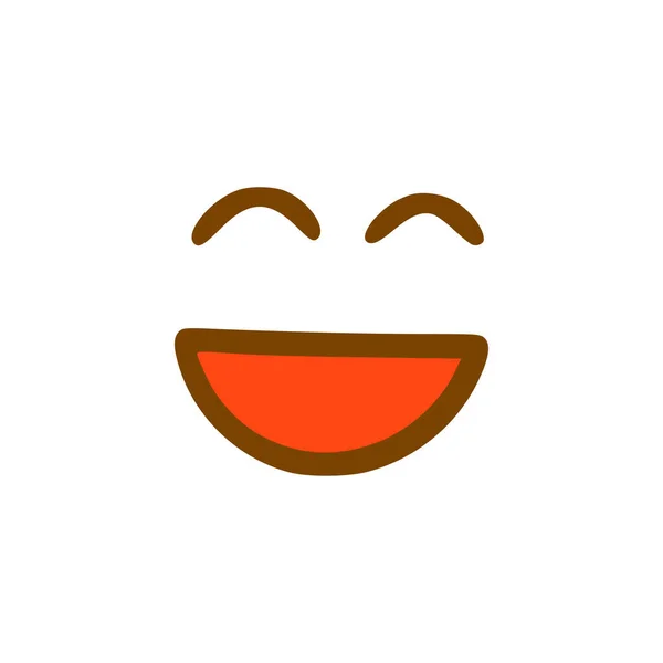 Faccia Ridente Icona Scarabocchiare Emoticon Stile Disegnato Mano Isolato Sfondo — Vettoriale Stock