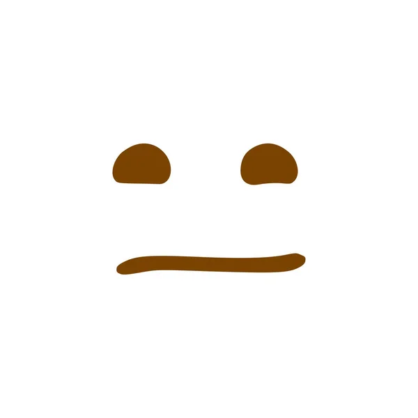 Sorgligt Ansikte Klotter Ikon Emoticon Handritad Stil Isolerad Vit Bakgrund — Stock vektor