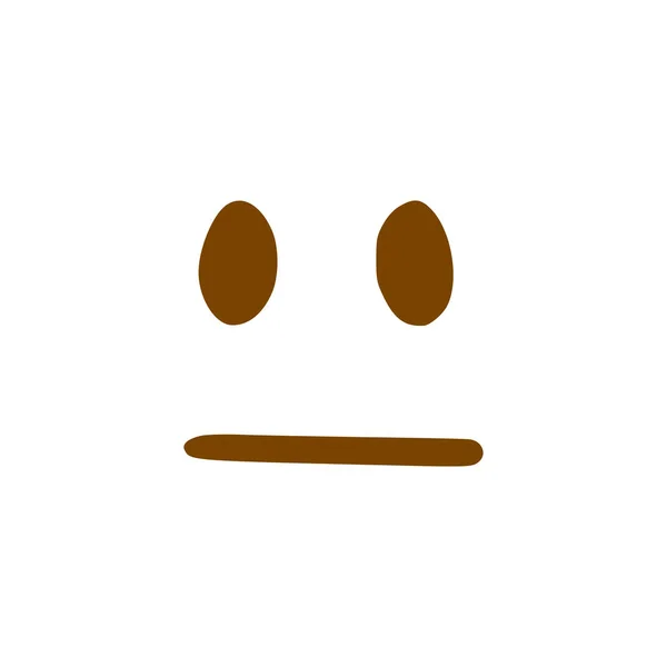 Δυσάρεστο Πρόσωπο Emoticon Στο Χέρι Στυλ Που Απομονώνονται Λευκό Φόντο — Διανυσματικό Αρχείο