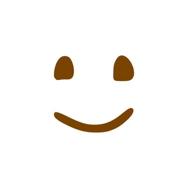 Glad Ansiktsikon Emoticon Handritad Stil Isolerad Vit Bakgrund — Stock vektor