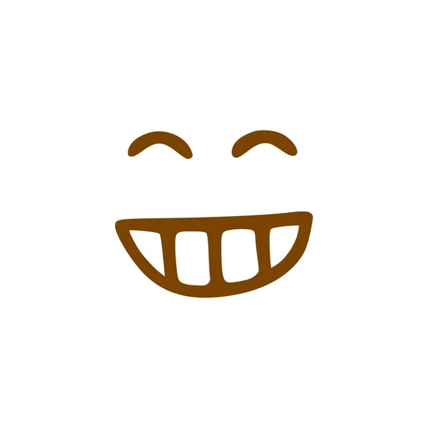 Glimlach Gezicht Doodle Icoon Emoticon Hand Getrokken Stijl Geïsoleerd Witte — Stockvector