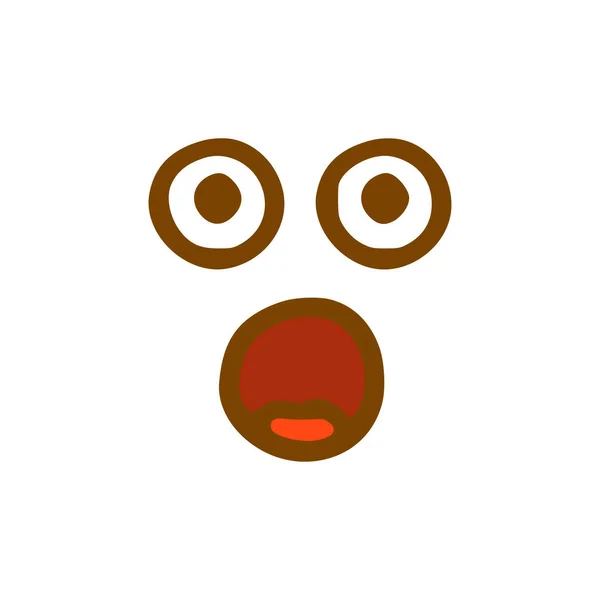 Ikona Vystrašeného Obličeje Emotikon Ručně Kresleném Stylu Izolované Bílém Pozadí — Stockový vektor