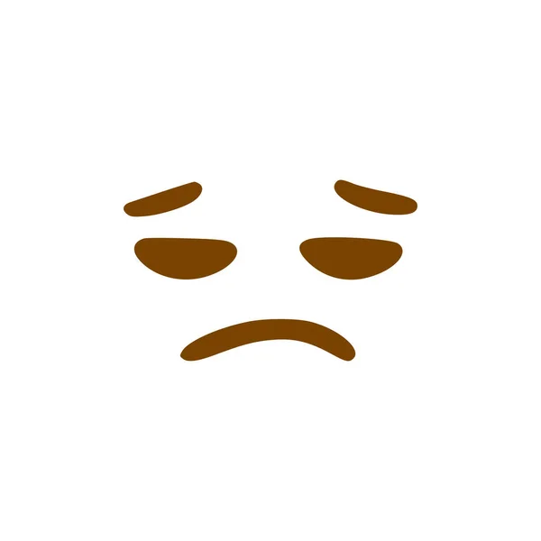 Frustrierte Gesichtskritzelikone Emoticon Handgezeichneten Stil Isoliert Auf Weißem Hintergrund — Stockvektor