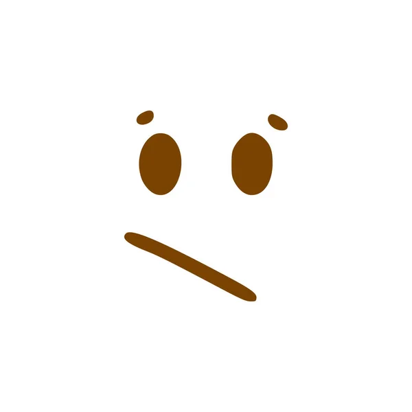 Zdenerwowana Ikona Bazgrołów Emoticon Ręcznie Rysowane Stylu Izolowane Białym Tle — Wektor stockowy