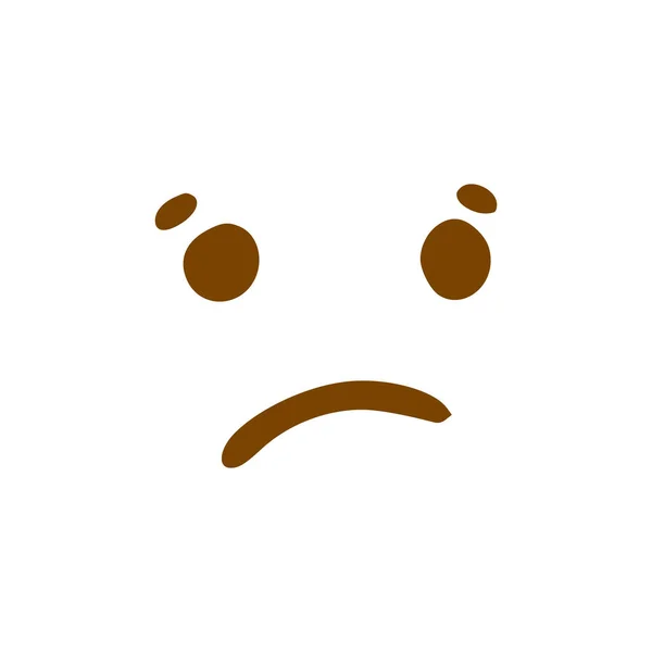 Smutna Ikona Bazgrołów Emoticon Ręcznie Rysowane Stylu Izolowane Białym Tle — Wektor stockowy