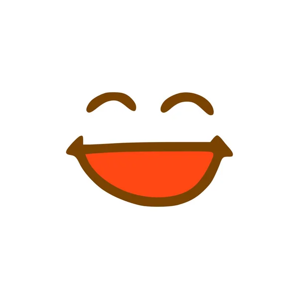 Lachende Gesichter Doodle Ikone Emoticon Handgezeichneten Stil Isoliert Auf Weißem — Stockvektor
