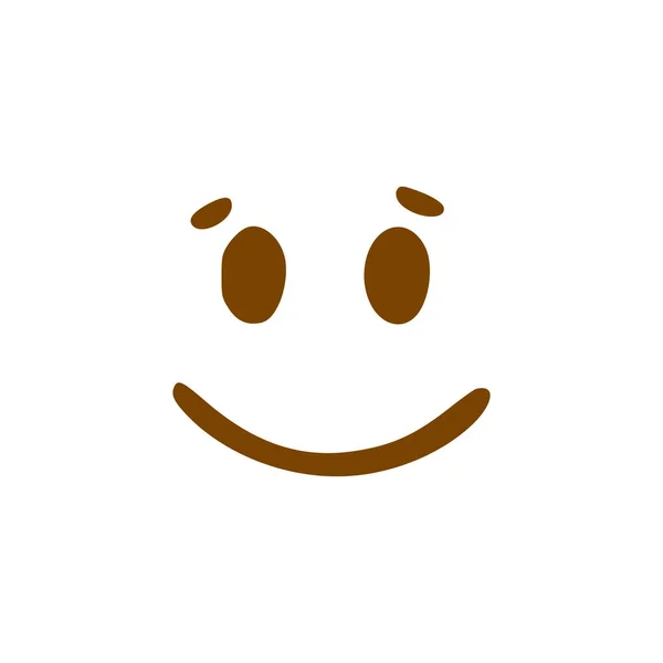 Ikona Šťastného Čmáranice Emotikon Ručně Kresleném Stylu Izolované Bílém Pozadí — Stockový vektor