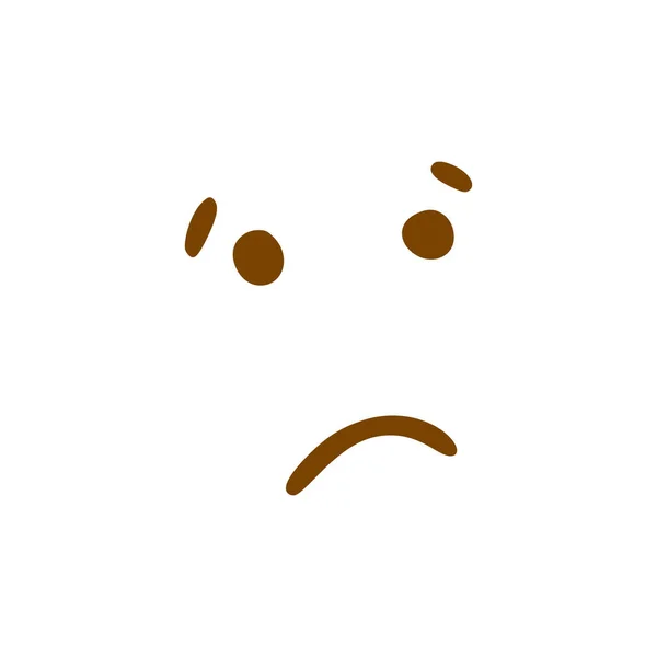 Verärgertes Gesichtskritzelsymbol Emoticon Handgezeichneten Stil Isoliert Auf Weißem Hintergrund — Stockvektor