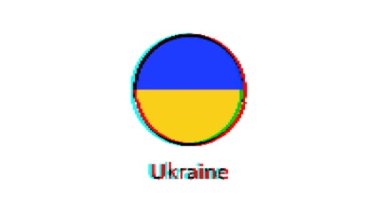 Ukrayna bayrak hareketi grafikleri. Beyaz arkaplan üzerinde hata etkisi olan Piksel Andorra bayrağı