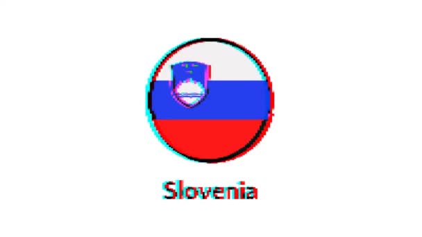 슬로베니아 그래픽 배경에 글리치 효과와 슬로베니아 — 비디오