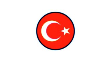 Türk Bayrağı Hareketi Grafikleri. Beyaz zemin üzerinde Bulanık etkisi olan Türkiye bayrağı
