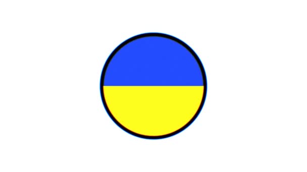 Ukrayna Bayrak Hareketi Grafikleri Beyaz Arkaplan Üzerinde Bulanık Etkisi Olan — Stok video