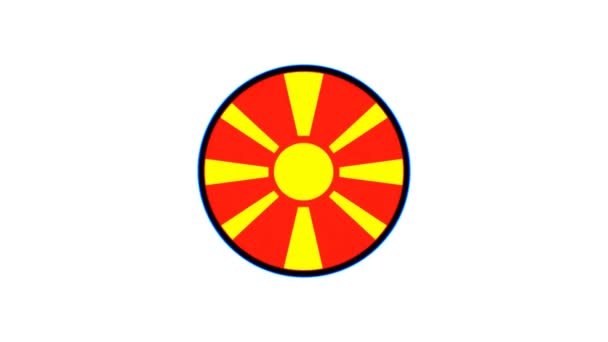 Прапор Північної Македонії Ефектом Розмивання Білому Тлі Графіки Руху — стокове відео