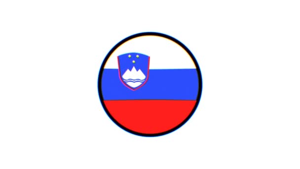 Slowenische Flagge Motion Graphics Slowenische Flagge Mit Weichzeichnereffekt Auf Weißem — Stockvideo