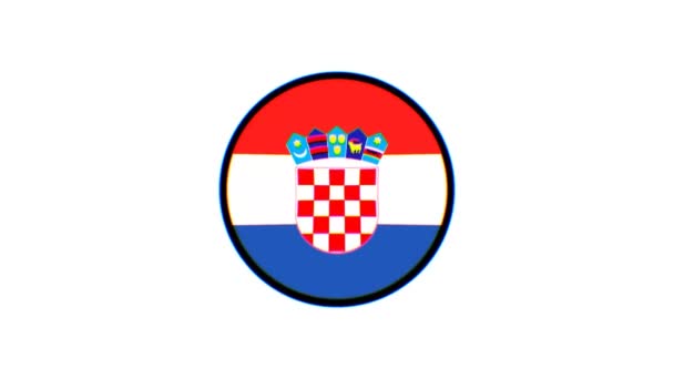 克罗地亚国旗运动图形 对白色背景有模糊效果的克罗地亚国旗 — 图库视频影像
