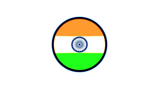 Indyjska Flaga Motion Graphics Flaga Indii Efektem Rozmycia Białym Tle — Wideo stockowe