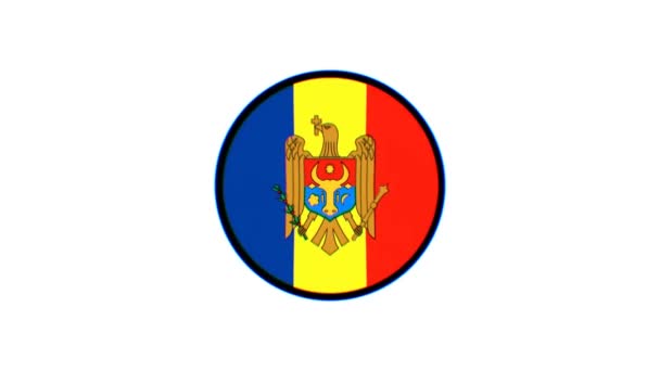 Графика Движения Молдавского Флага Флаг Молдовы Эффектом Размытия Белом Фоне — стоковое видео