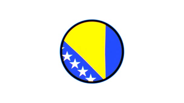 Флаг Боснии Герцеговины Эффектом Размытия Белом Фоне Графика Движения — стоковое видео