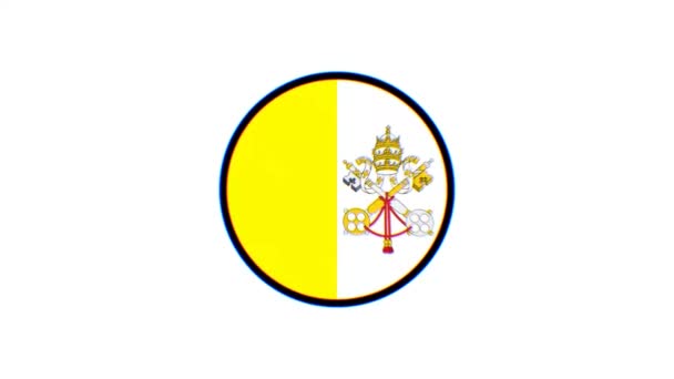 Flaga Watykanu Efektem Smugi Białym Tle Grafika Ruchowa — Wideo stockowe