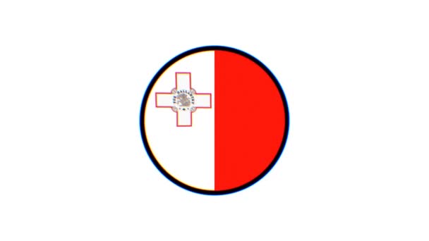 Maltesische Flagge Pixel Malta Flagge Mit Weichzeichner Effekt Auf Weißem — Stockvideo