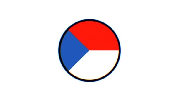 Czech Flag Motion Graphics Czech Flag Blur Effect White Background — Stock Video
