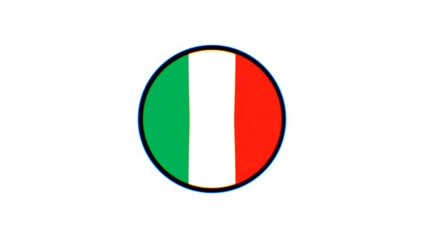 Italiensk Flaggskeppsgrafik Italien Flagga Med Oskärpa Effekt Vit Bakgrund — Stockvideo