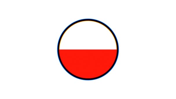 Polnische Flagge Polen Flagge Mit Blur Effekt Auf Weißem Hintergrund — Stockvideo