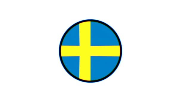 Bandeira Sueca Motion Graphics Bandeira Suécia Com Efeito Borrão Sobre — Vídeo de Stock
