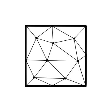 Beyaz arkaplanda izole edilmiş çokgen simgesi